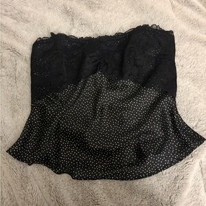 Black Lace and Polka Dot Top